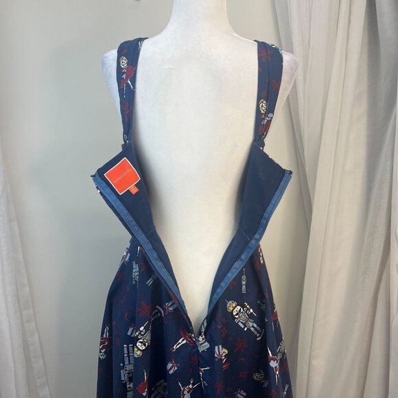 Modcloth Retro Nutcracker Dress Size 1X Holiday Pin Up Soldier Blue Holiday - Picture 5 of 8